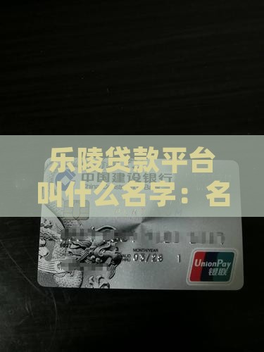 乐陵贷款平台叫什么名字：名字查询指南