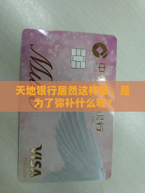 天地银行居然这样做，是为了弥补什么呢？