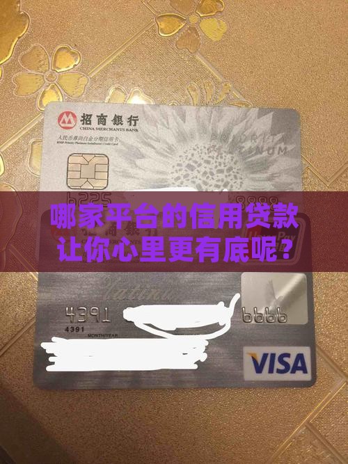 哪家平台的信用贷款让你心里更有底呢？