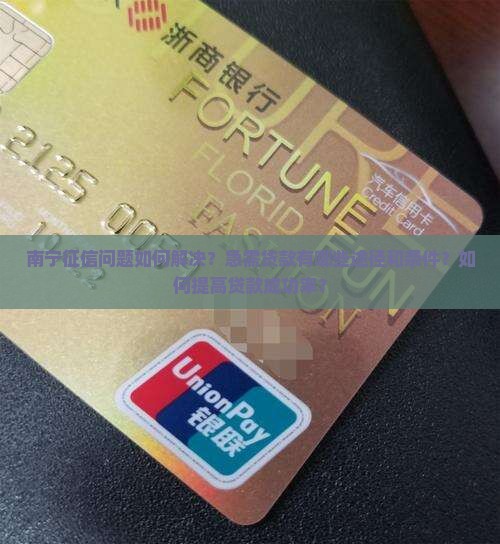 南宁征信问题如何解决?急需贷款有哪些途径和条件?如何提高贷款成功率? 南宁征信问题如何解决?急需贷款有哪些途径和条件?如何提高贷款成功率?