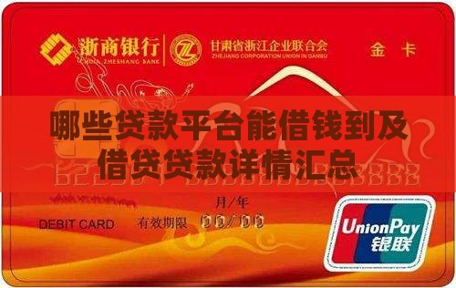哪些贷款平台能借钱到及借贷贷款详情汇总