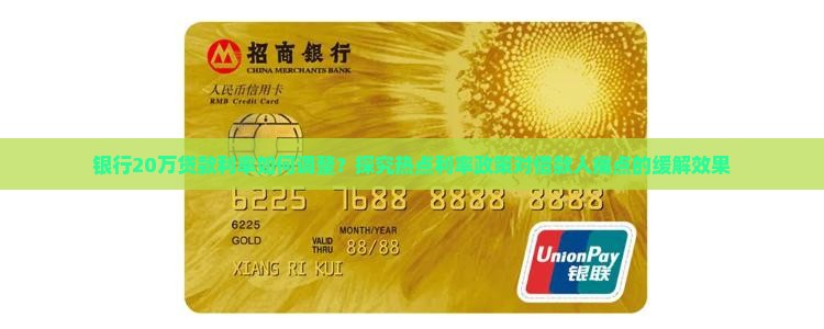 银行20万贷款利率如何调整？探究热点利率政策对借款人痛点的缓解效果