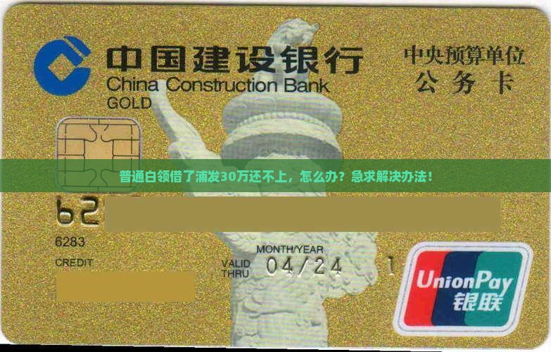 普通白领借了浦发30万还不上，怎么办？急求解决办法！