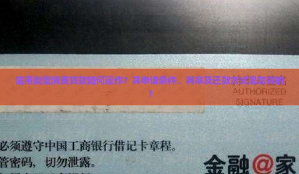 信用类型消费贷款如何运作？其申请条件、利率及还款方式是怎样的？