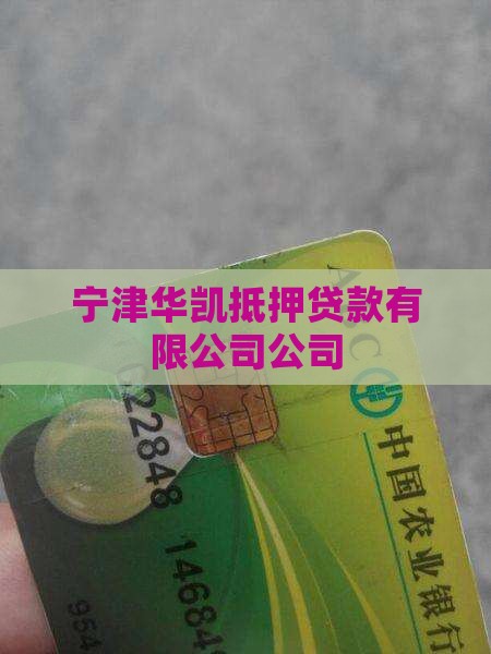宁津华凯抵押贷款公司