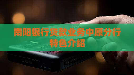 南阳银行贷款业务