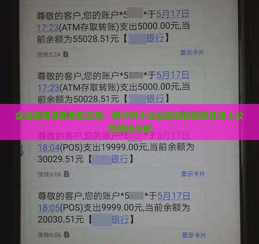 企业信用贷款责任主体
