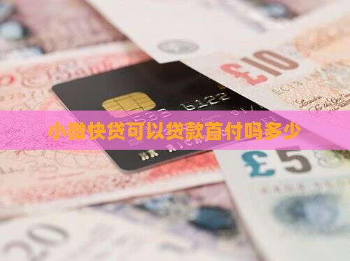 小微快贷可以贷款首付吗