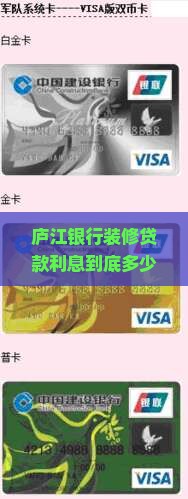 庐江银行装修贷款利息