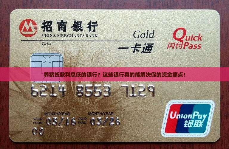 养猪贷款利息低的银行