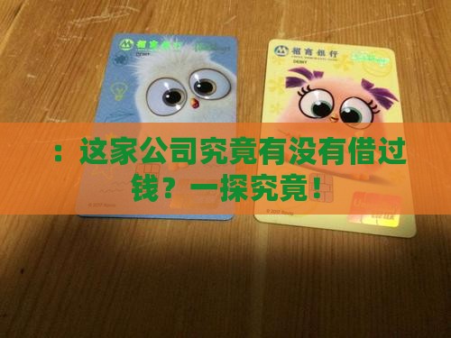 ：这家公司究竟有没有借过钱？一探究竟！