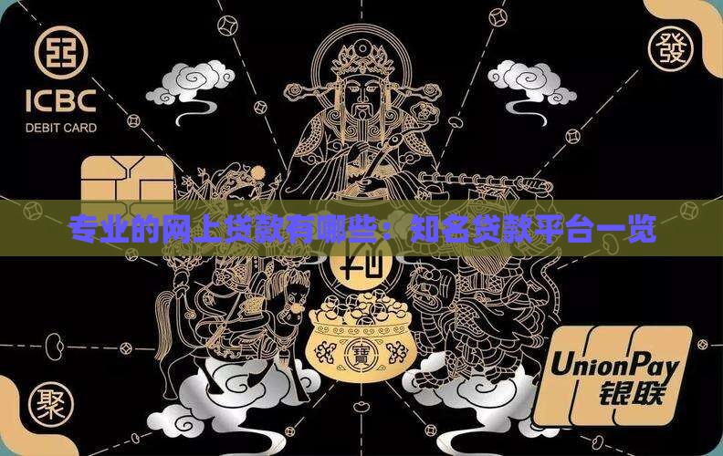 专业的网上贷款有哪些：知名贷款平台一览