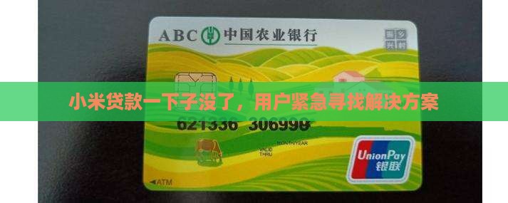 小米贷款一下子没了，用户紧急寻找解决方案