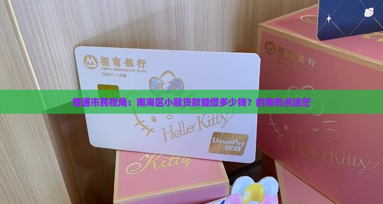 普通市民视角：南海区小额贷款能借多少钱？的我有点迷茫
