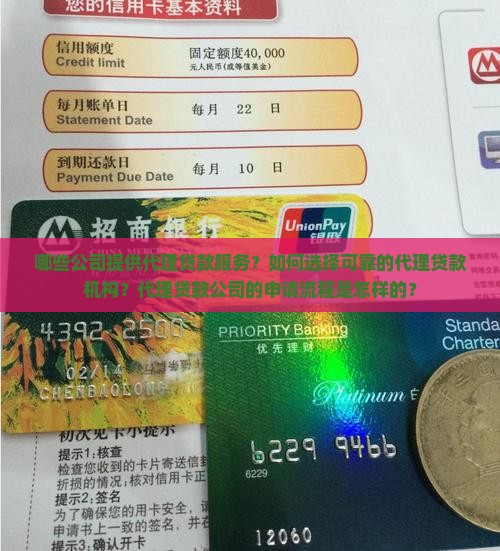 哪些公司提供代理贷款服务？如何选择可靠的代理贷款机构？代理贷款公司的申请流程是怎样的？