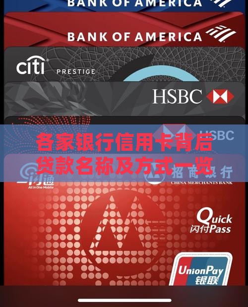 各家银行信用卡背后贷款名称及方式一览