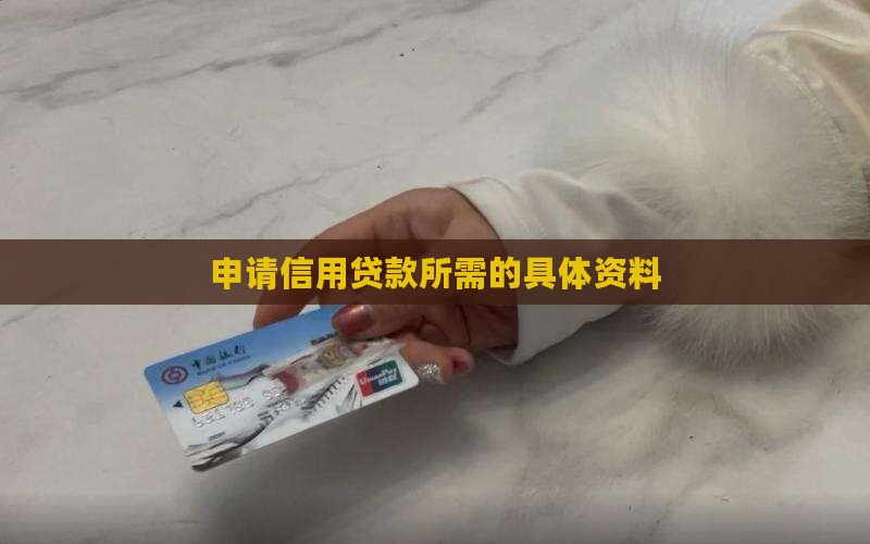 申请信用贷款所需的具体资料
