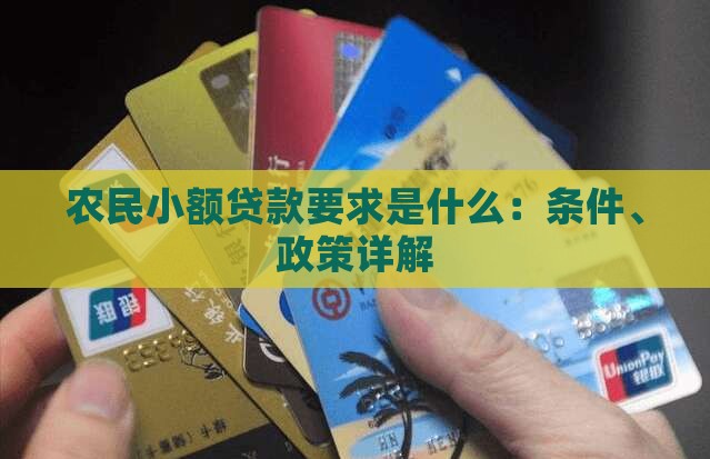 农民小额贷款要求是什么：条件、政策详解