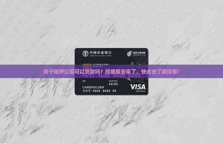 房子抵押公司可以贷款吗