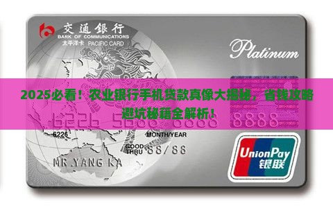 农业银行怎么手机贷款吗