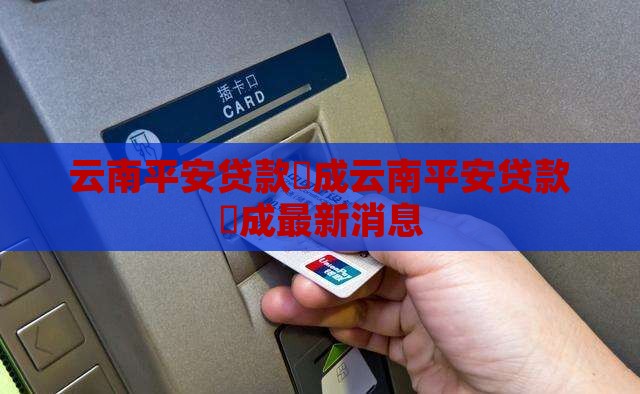 云南平安普惠贷款烑成