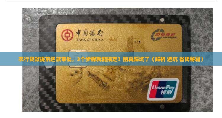农行贷款提前还款审批
