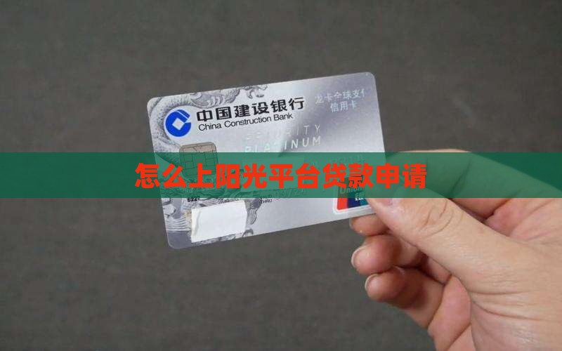 怎么上阳光平台贷款