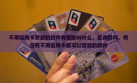 不用信用卡贷款的软件