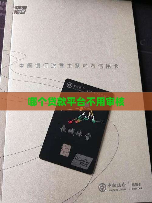 哪个贷款平台不用审核