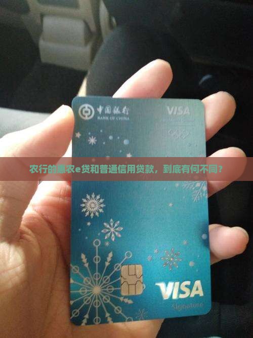 农业银行的惠农e贷和信用贷款有什么区别