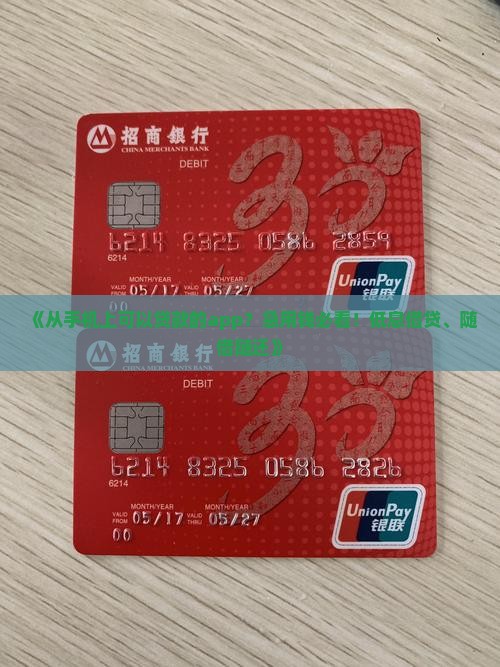 从手机上可以贷款的app