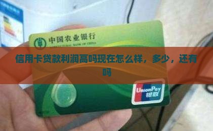 信用卡贷款利润高吗现在