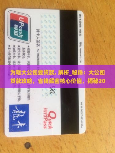 为啥大公司要贷款