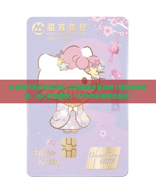 农业银行海外消费贷款