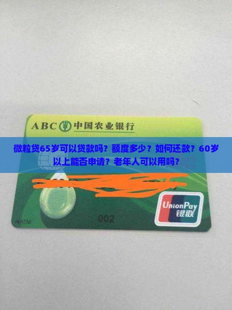 微粒贷65岁可以贷款吗