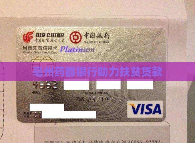 亳州药都银行扶贫贷款