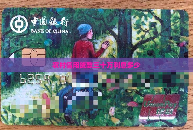 农信银行三十万贷款利息