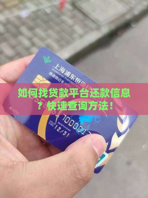 如何找贷款平台还款信息
