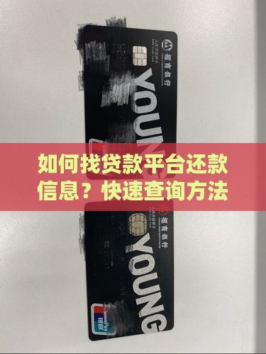 如何找贷款平台还款信息