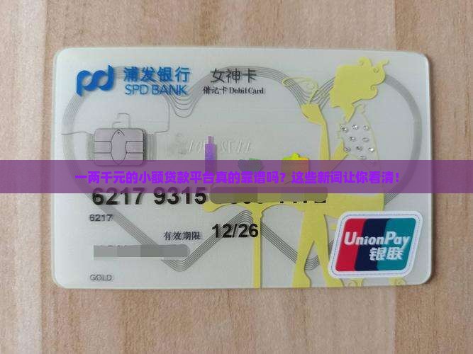 一两千元的小额贷款平台