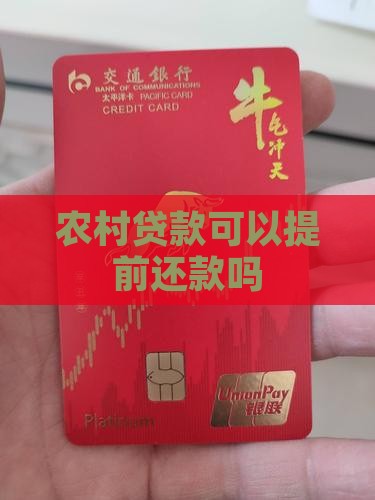 农村贷款可以提前还款吗