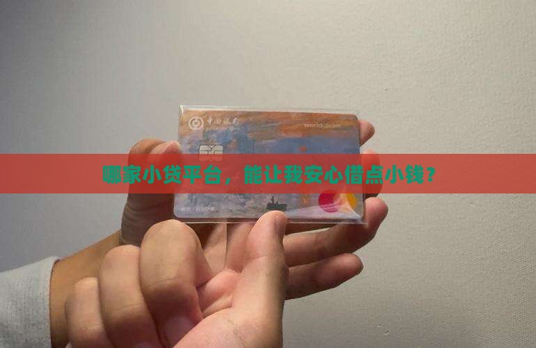 哪家小贷平台，能让我安心借点小钱？