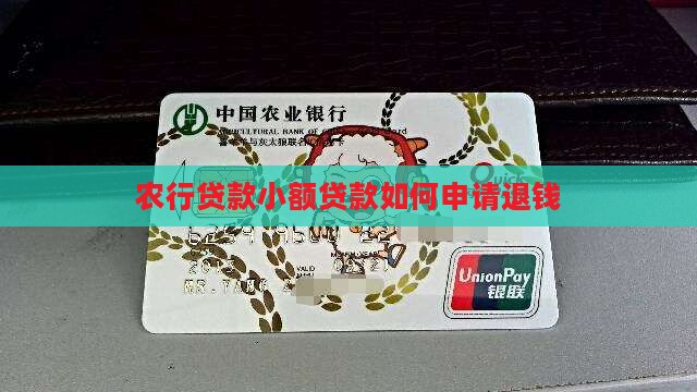 农行小额贷款退钱怎么退