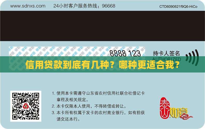信用贷款类型是啥意思