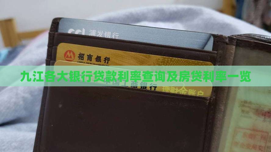 九江各大银行贷款利率