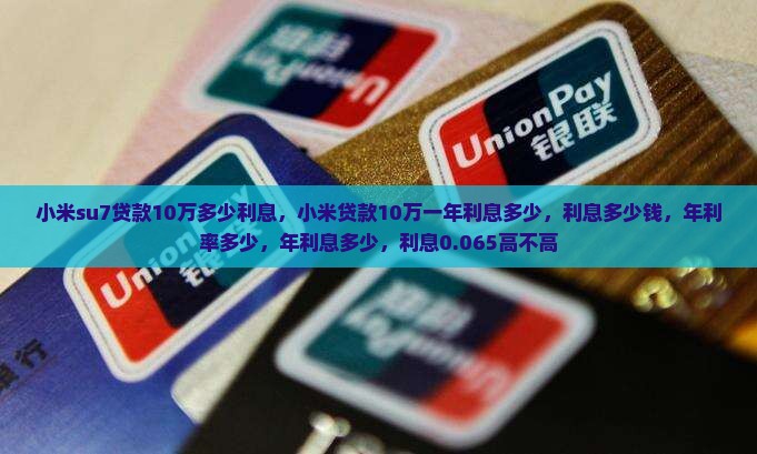 小米su7贷款10万多少利息