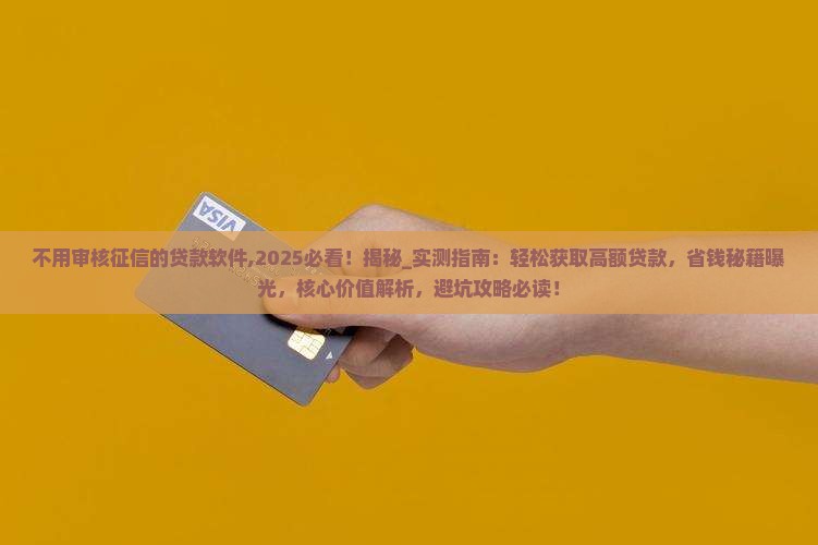 不用审核征信的贷款软件