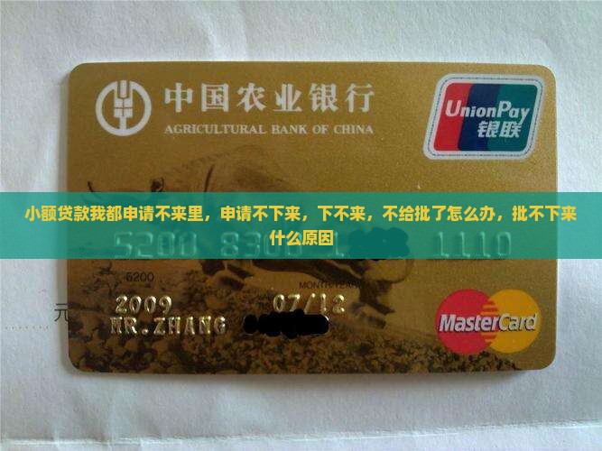 小额贷款我都申请不来里