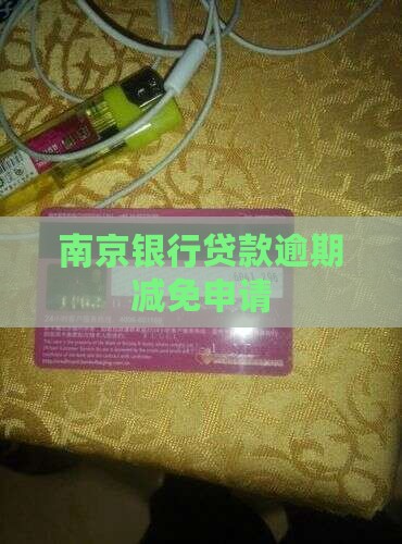 南京银行贷款申请减免