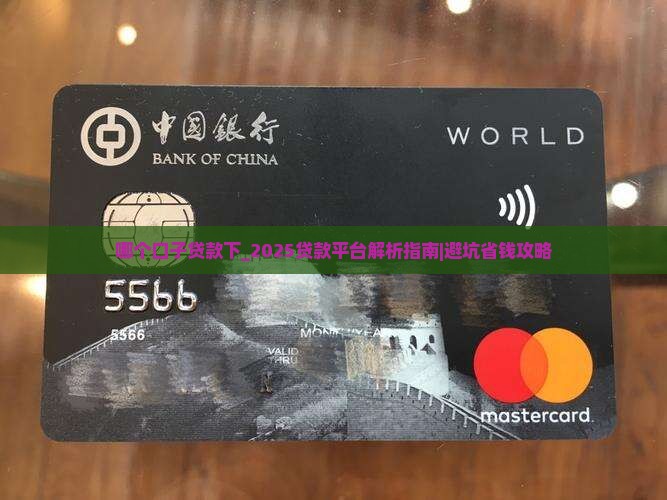 哪个口子贷款最好下
